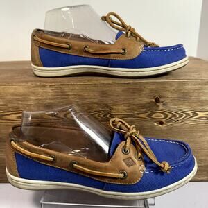 Sperry Top Sider Firefish Nubby Deck Loafers Boat Shoes Womens 8 Canvas Leather